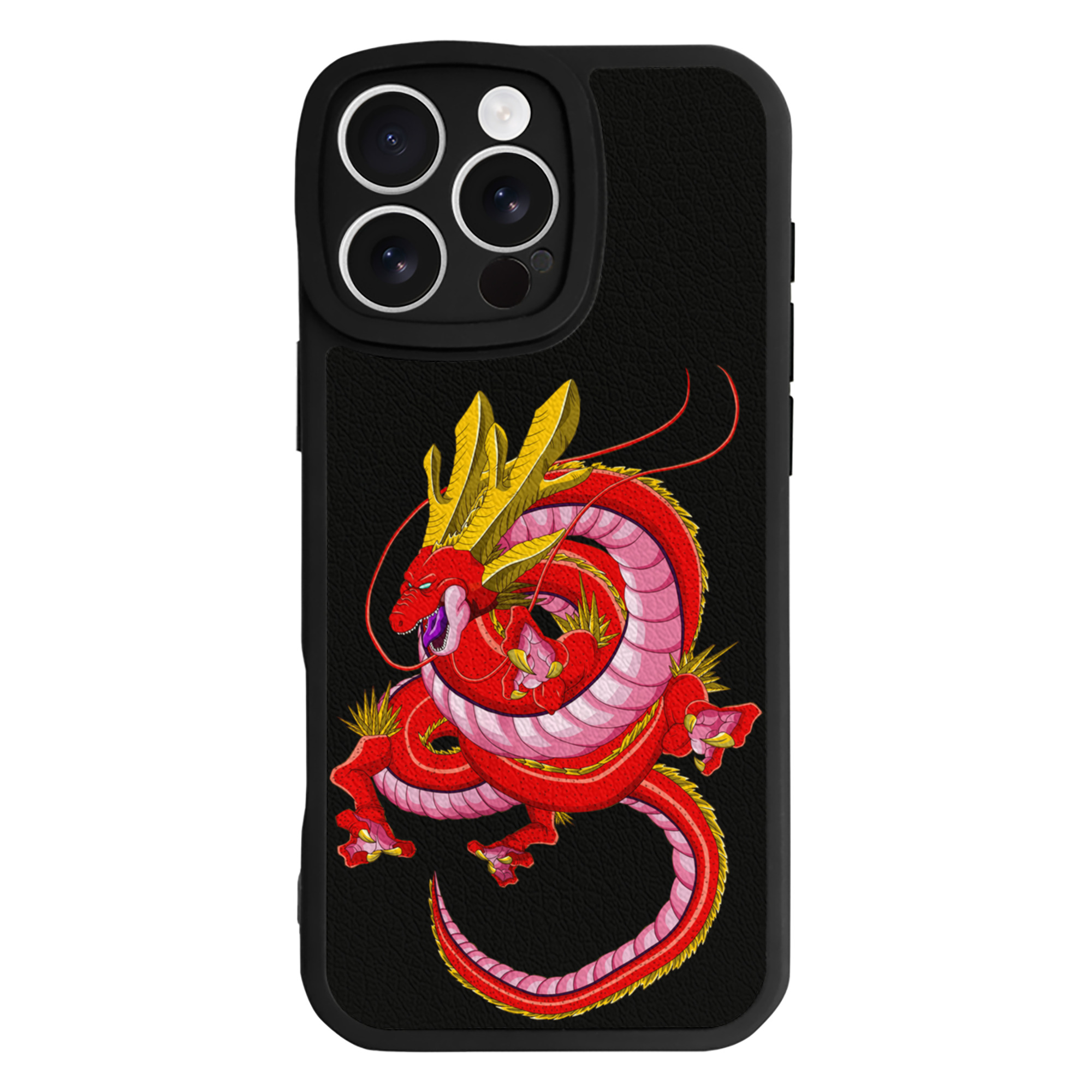 （画像用） ドラゴンボール 神龍 シェンロン DRAGON BALL Shenron 【iPhone 16シリーズ対応】シリコンスマホケース（レザー調） 材質：シリコン